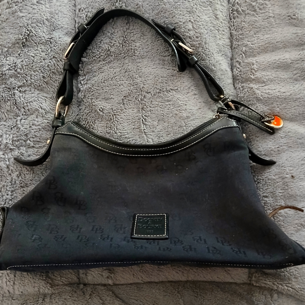 TLC Bag -- Dooney & Bourke Black Fabric Monogram Bag
